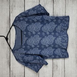 Anthropologie Blue Floral Blouse